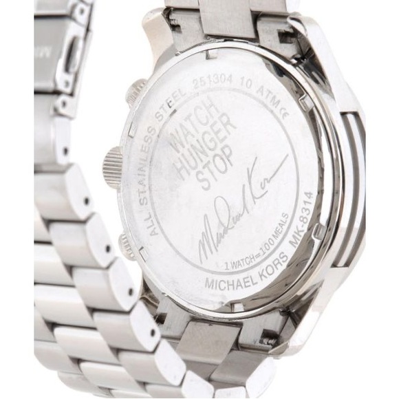 HUNGER STOP CHRONOGRAPH BLUE DIAL SILVER LADIES WATCH MK5814 - Picture 3 of 5